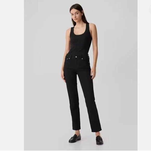 GAP 90's Mid Rise Classic Straight Black Wash Jeans Size 2/26 - RT $80 - #447128 - Picture 3 of 16